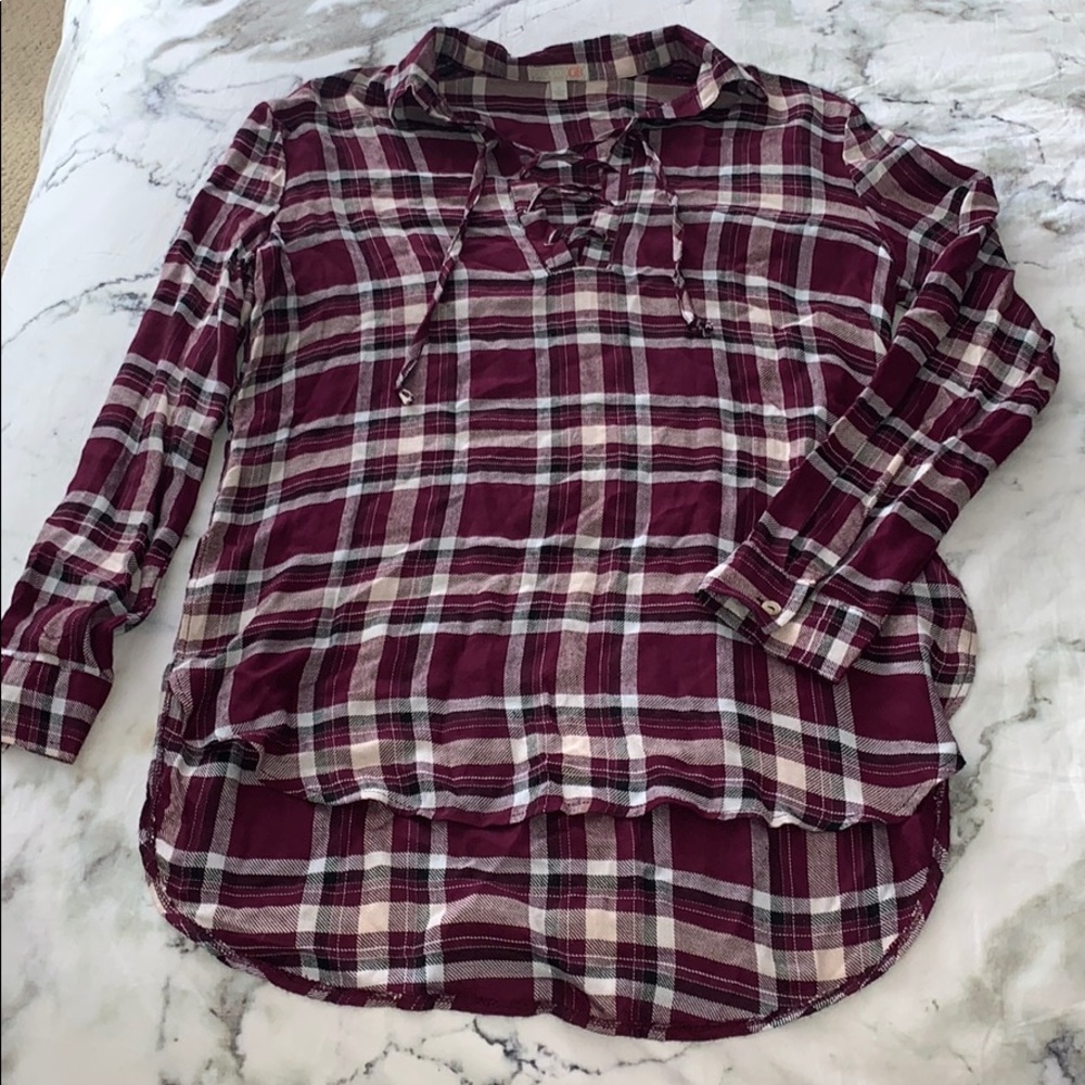 Lace up flannel